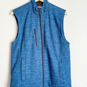 Johnnie-O Tahoe 2-Way Zip Front Fleece Vest Sz Medium Bluegrass Blue